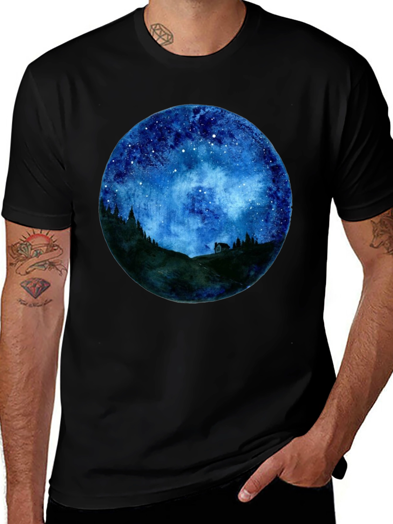 Variant 25 of Galaxy Circle Black T-Shirt