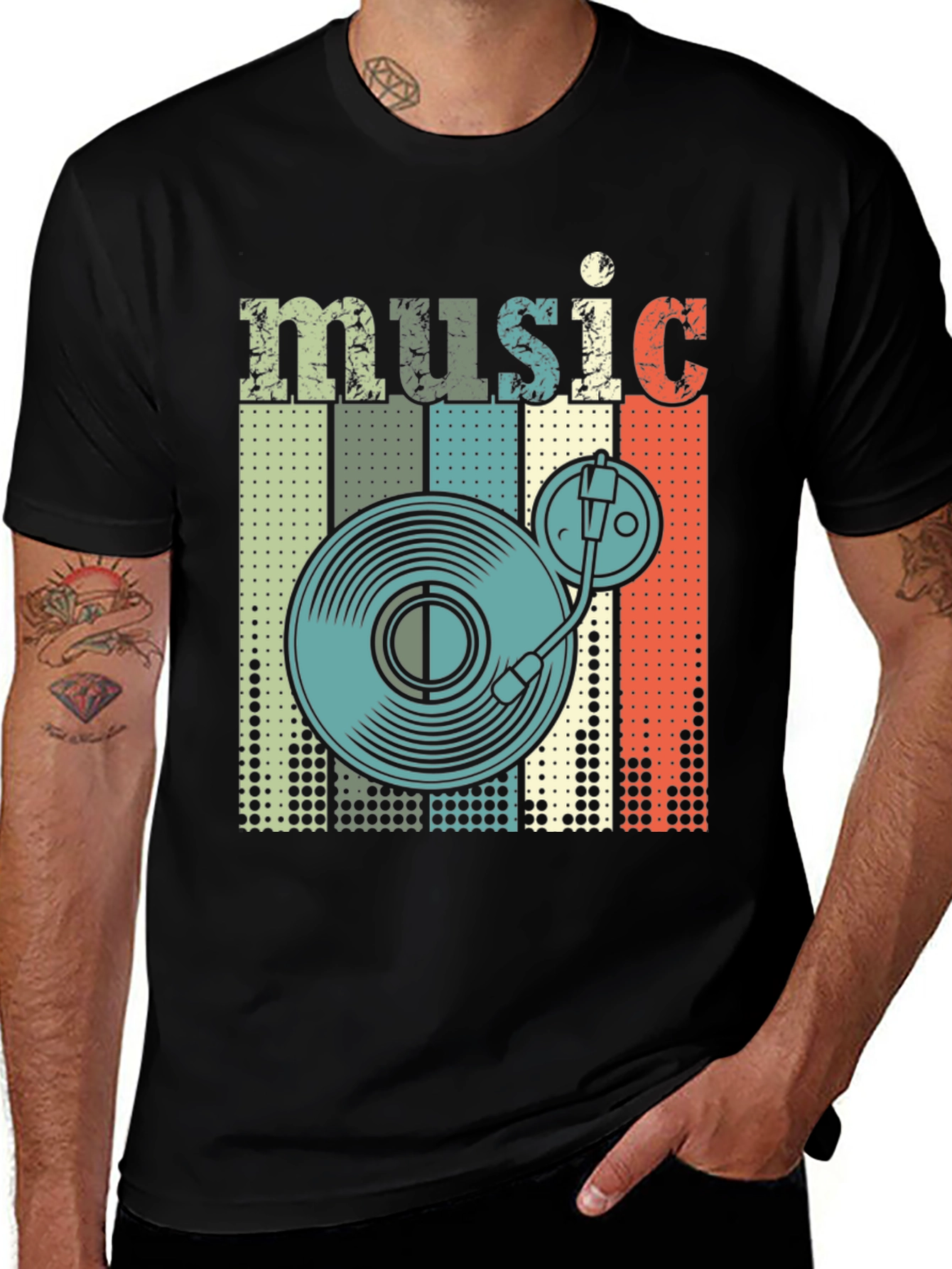 Variant 6 of Retro Music Record Graphic Tee - Vintage Style