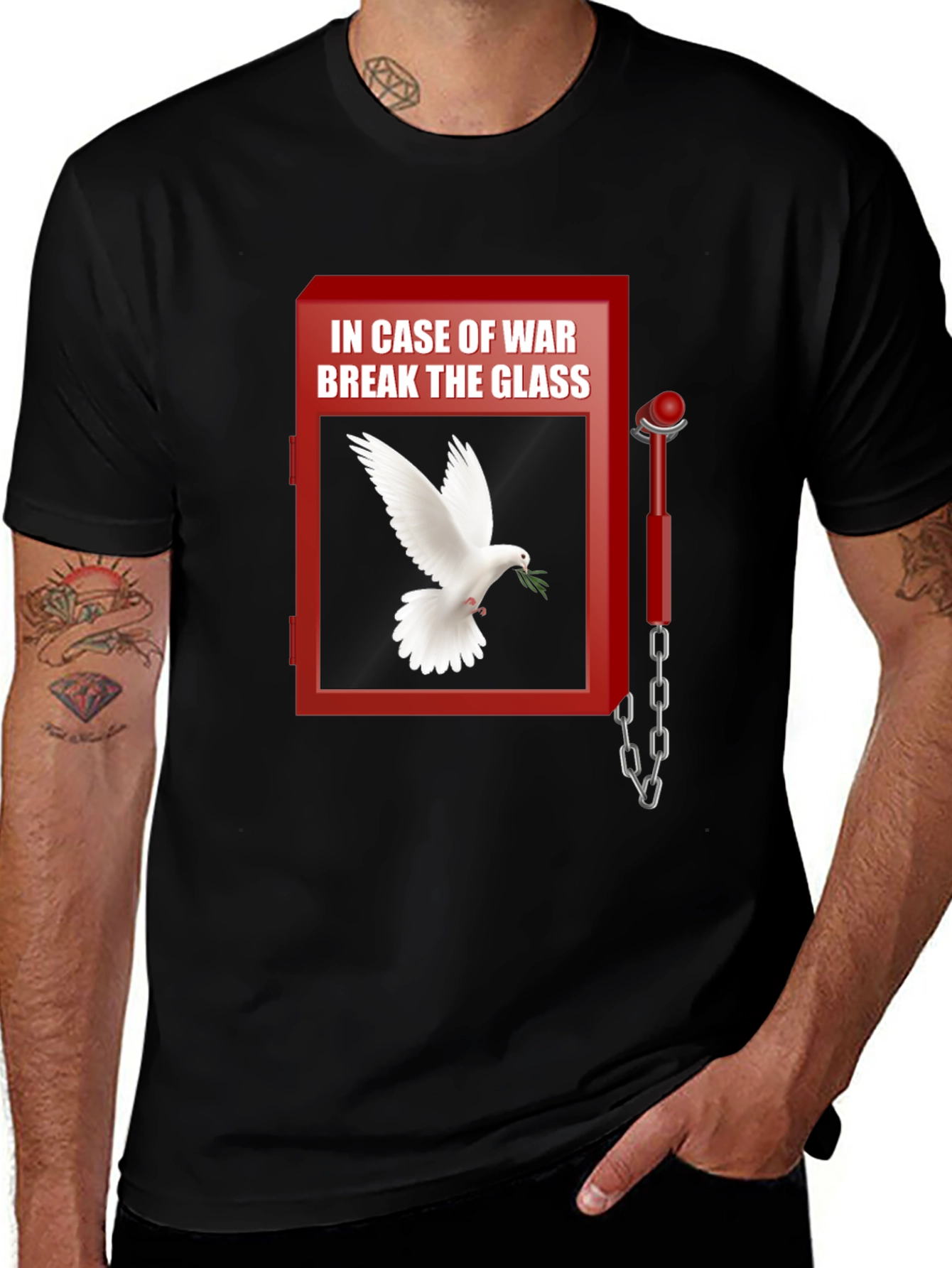Variant 24 of Peace Dove T-Shirt - Break Glass In Case of War