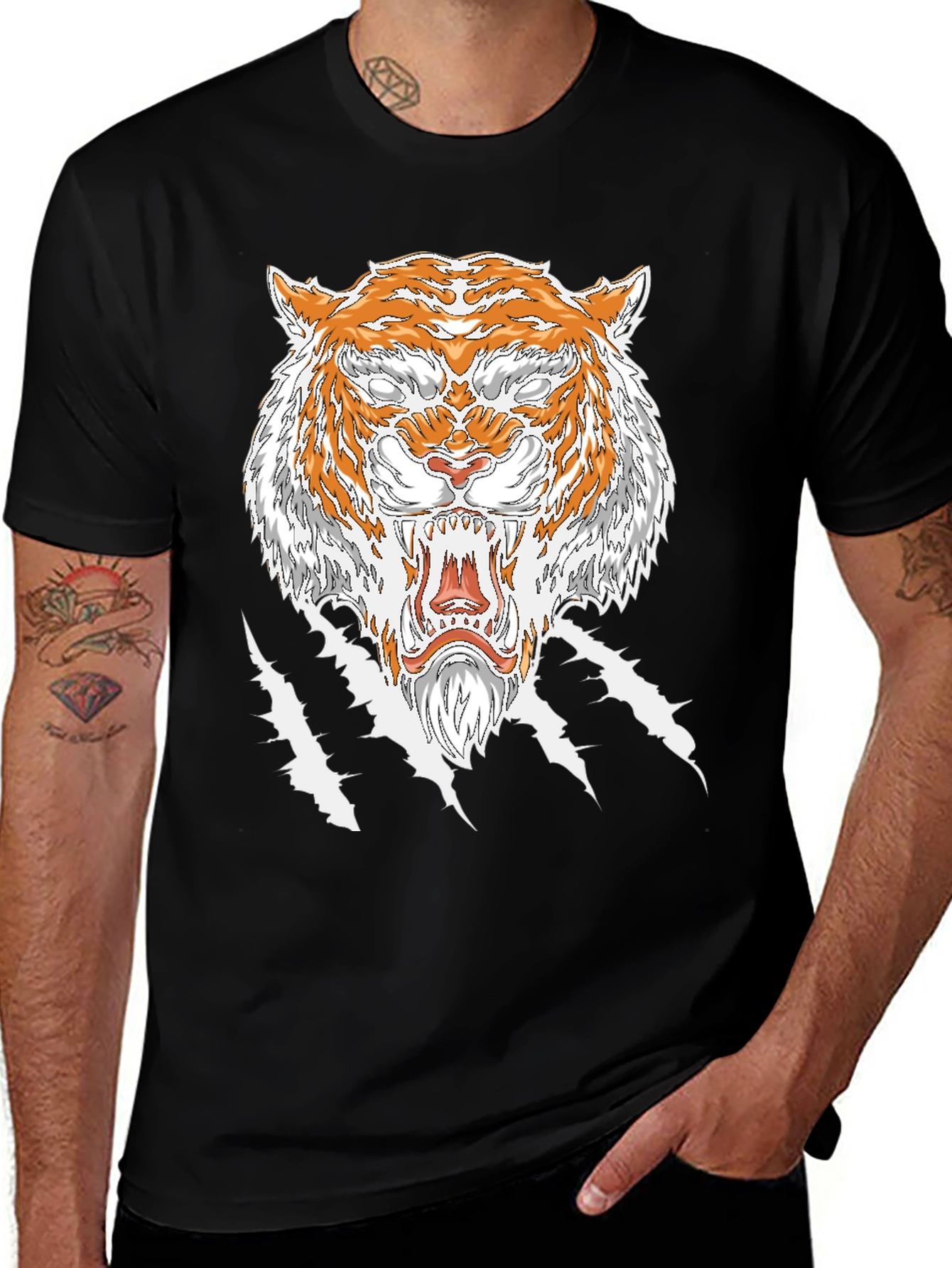 Variant 14 of Tiger Graphic Tee - Fierce Animal Print