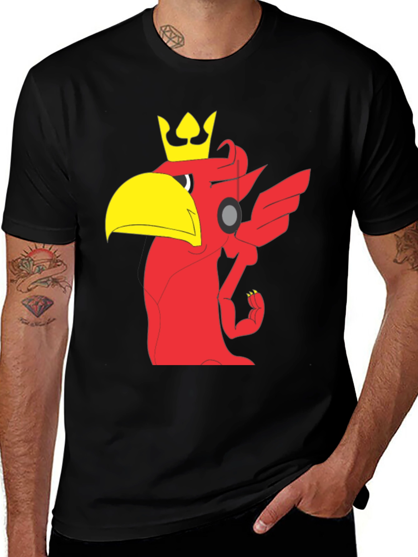 Variant 9 of Red Bird King Graphic T-Shirt - Unique Design