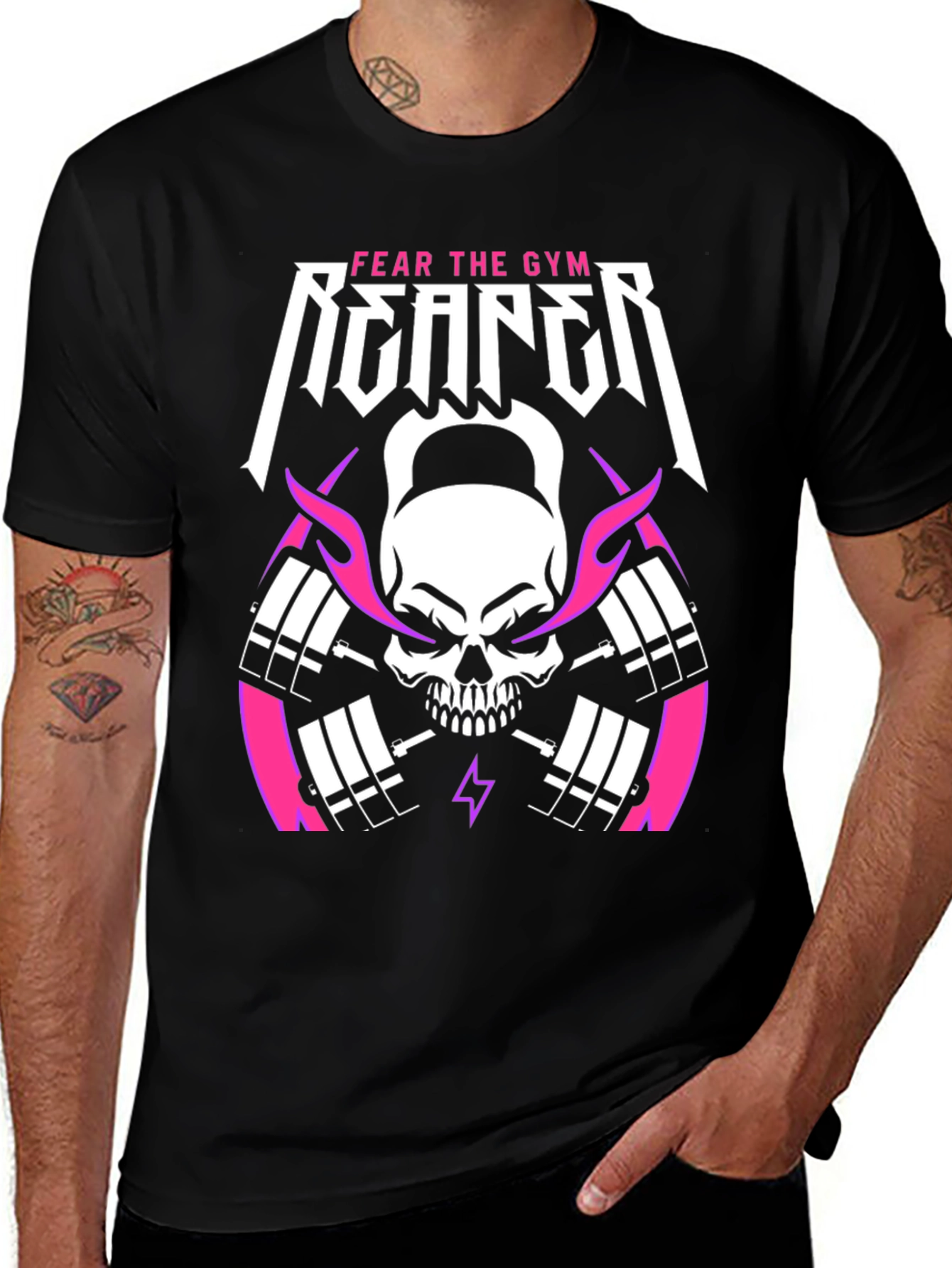 Variant 4 of Fear the Gym Reaper T-Shirt - Fitness Graphic Tee