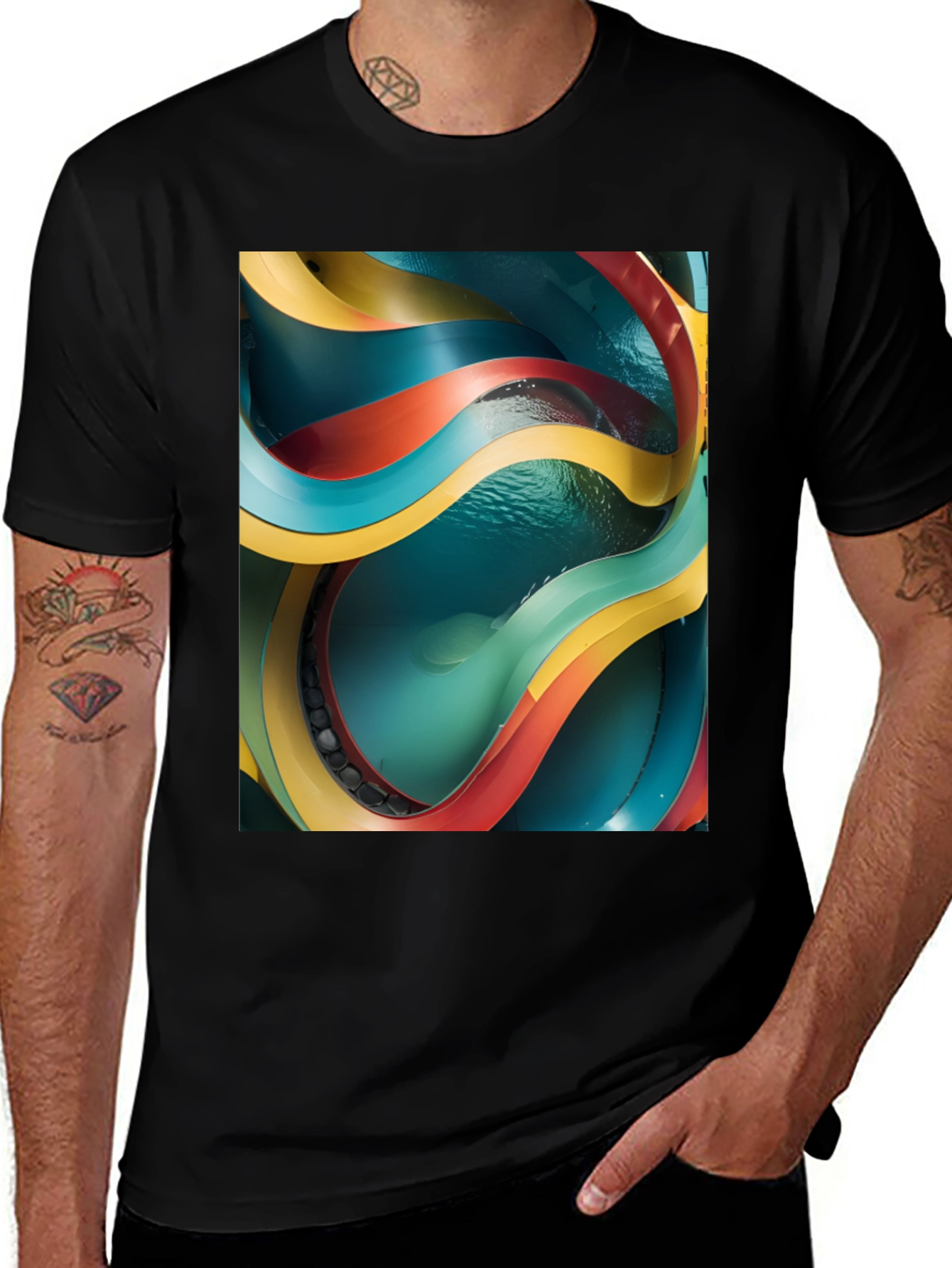 Variant 22 of Abstract Art Black T-Shirt