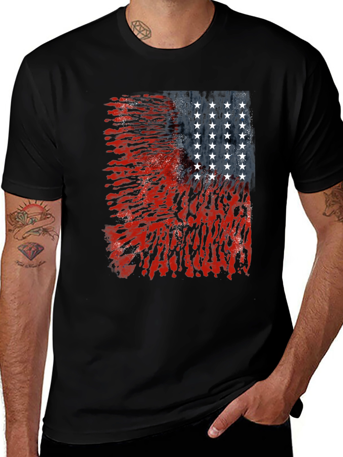 Variant 20 of American Flag Distressed Graphic T-Shirt