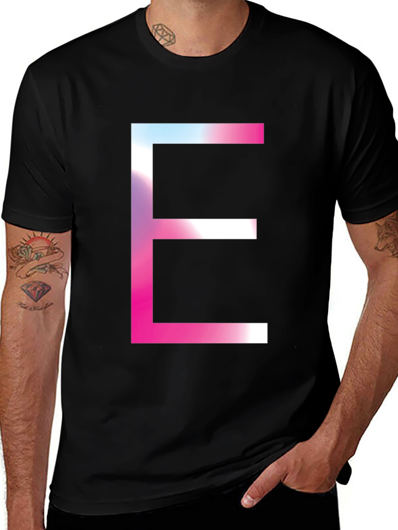 Variant 3 of Bold 'E' Graphic Tee - Trendy Statement T-Shirt