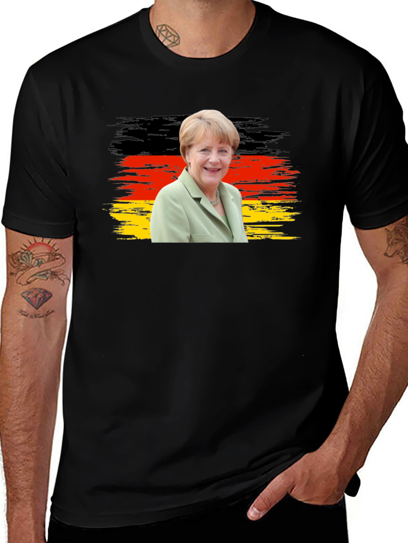 Variant 3 of Merkel Germany Flag Graphic Tee