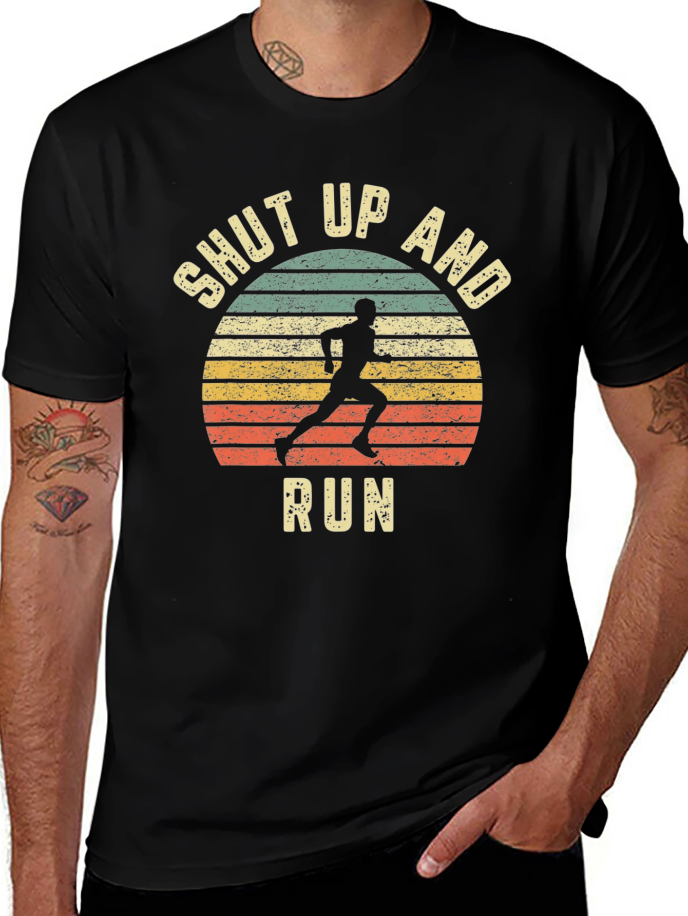 Variant 28 of Shut Up and Run T-Shirt - Athletic Graphic Tee