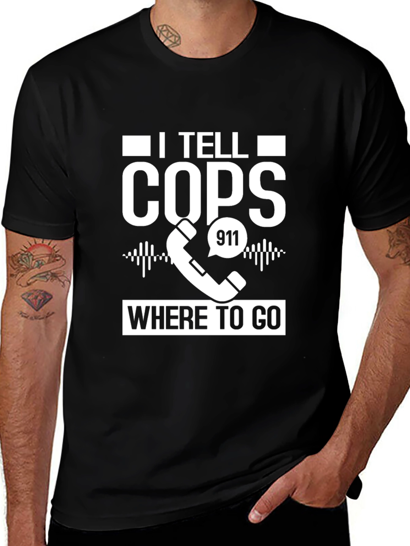 I Tell Cops Where To Go Funny 911 Dispatcher T-Shirt