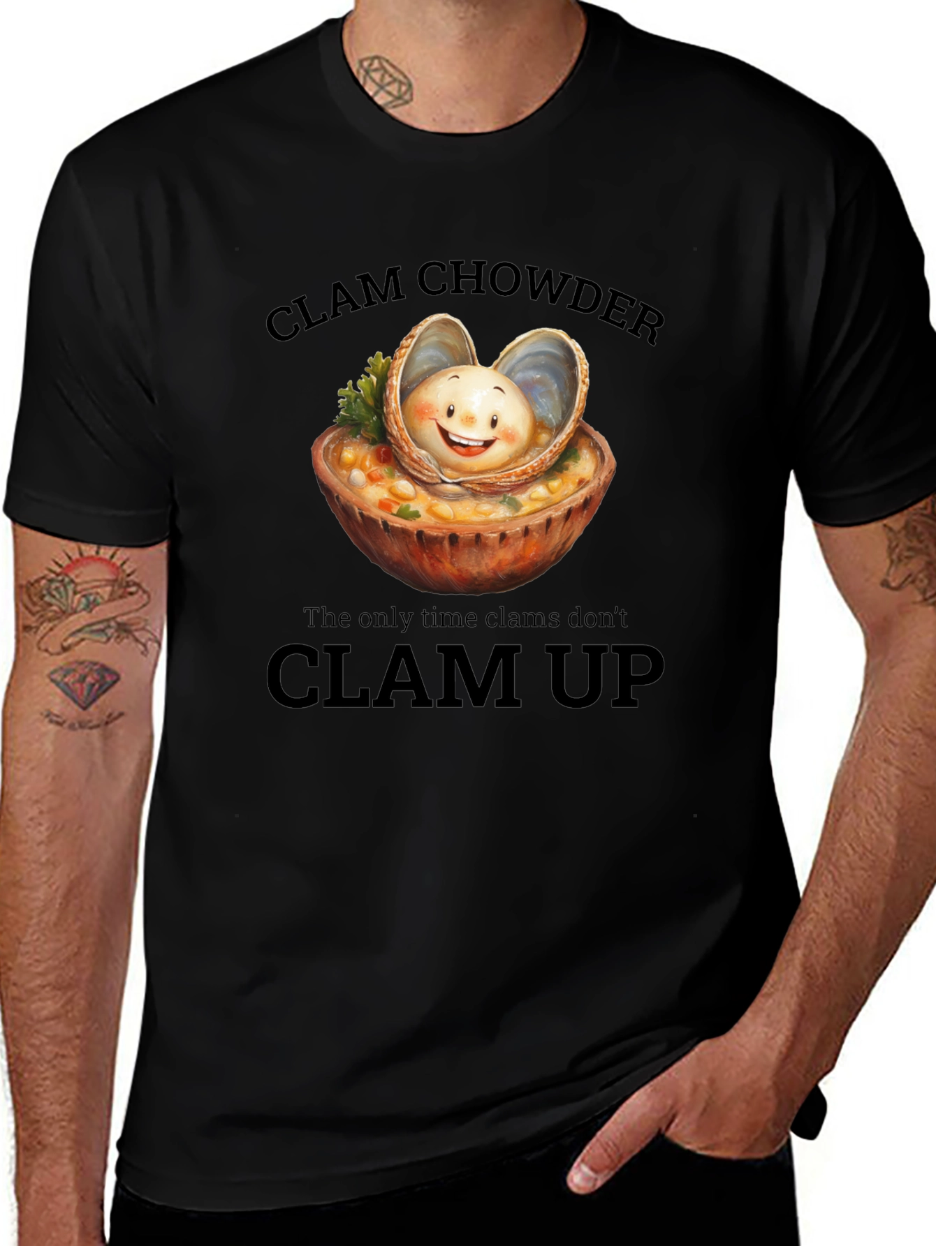 Variant 10 of Clam Chowder T-Shirt: Funny Foodie Tee