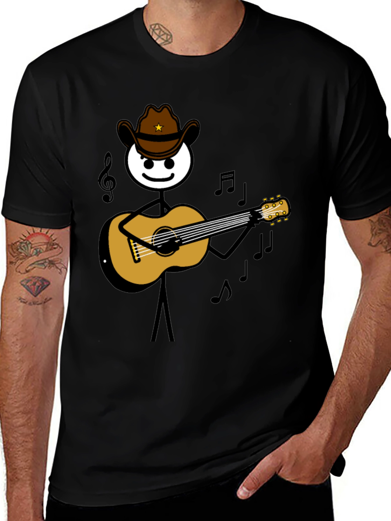 Variant 5 of Musical Cowboy Stick Figure Tee