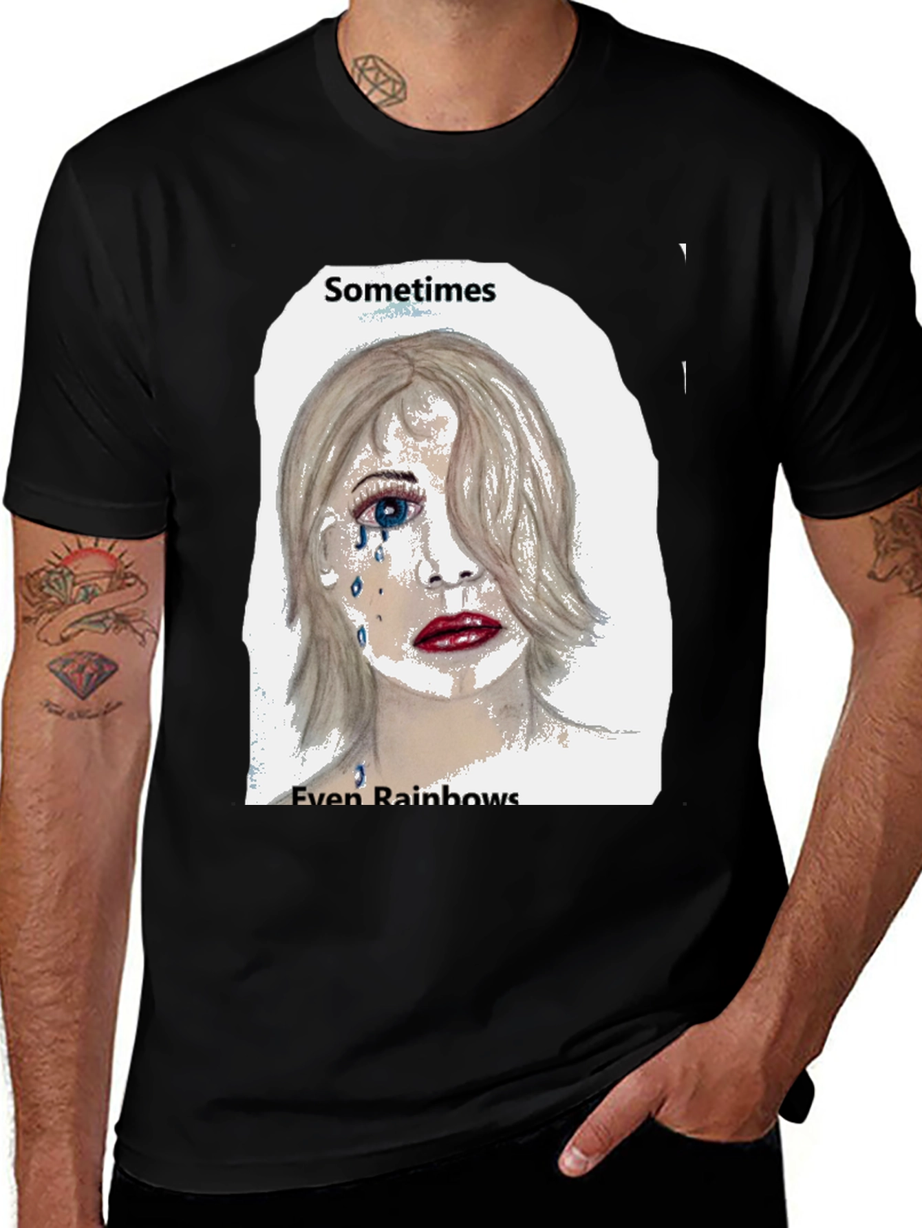 Variant 11 of Emo Tears T-Shirt: Sometimes Even Rainbows