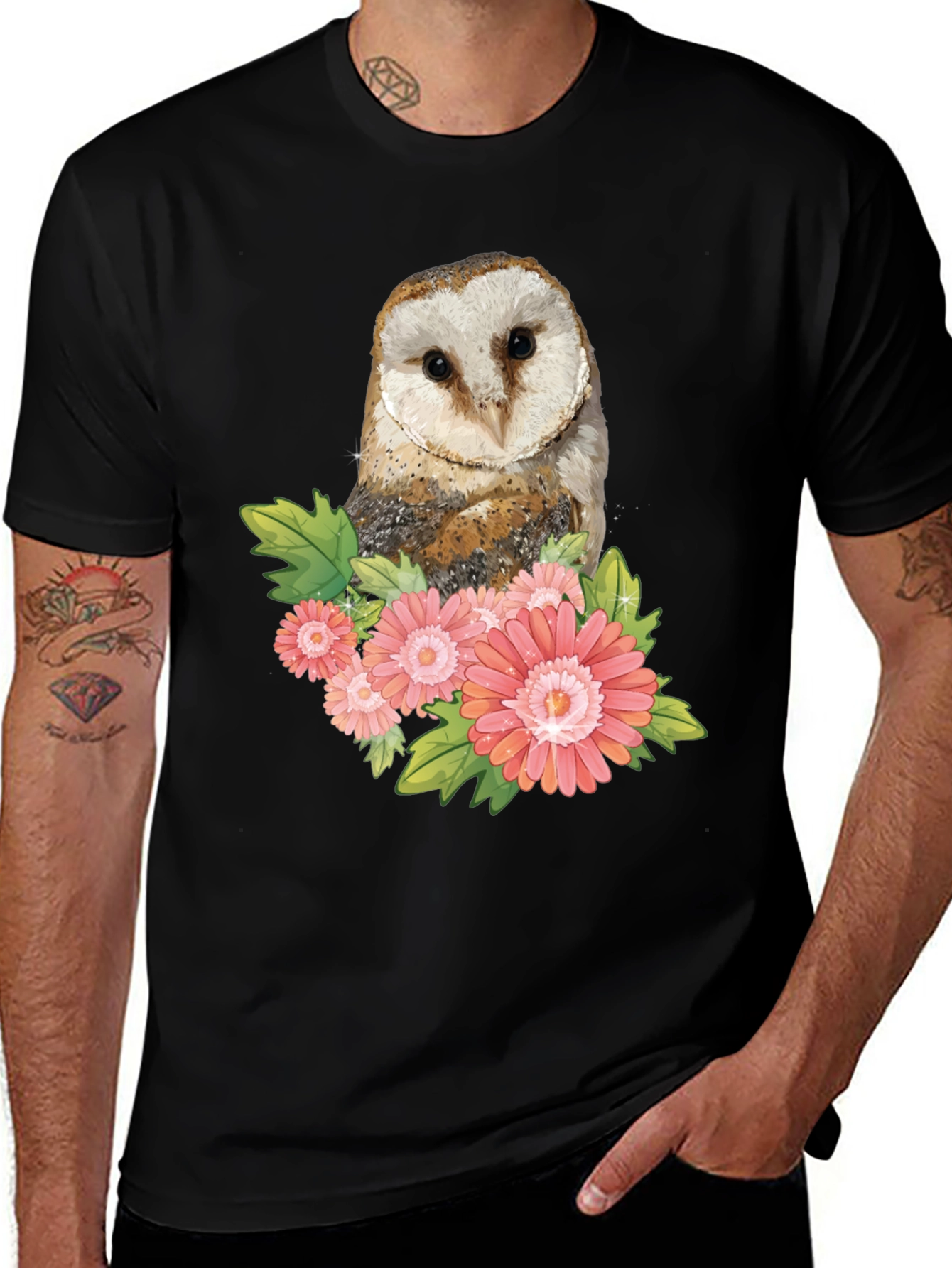 Variant 30 of Owl and Flower Graphic T-Shirt
