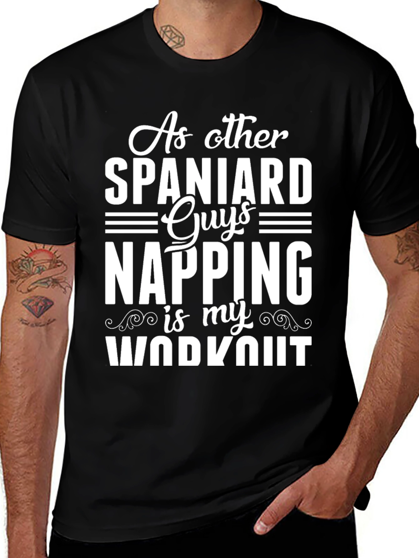 Variant 29 of Funny Spaniard Napping Workout T-Shirt