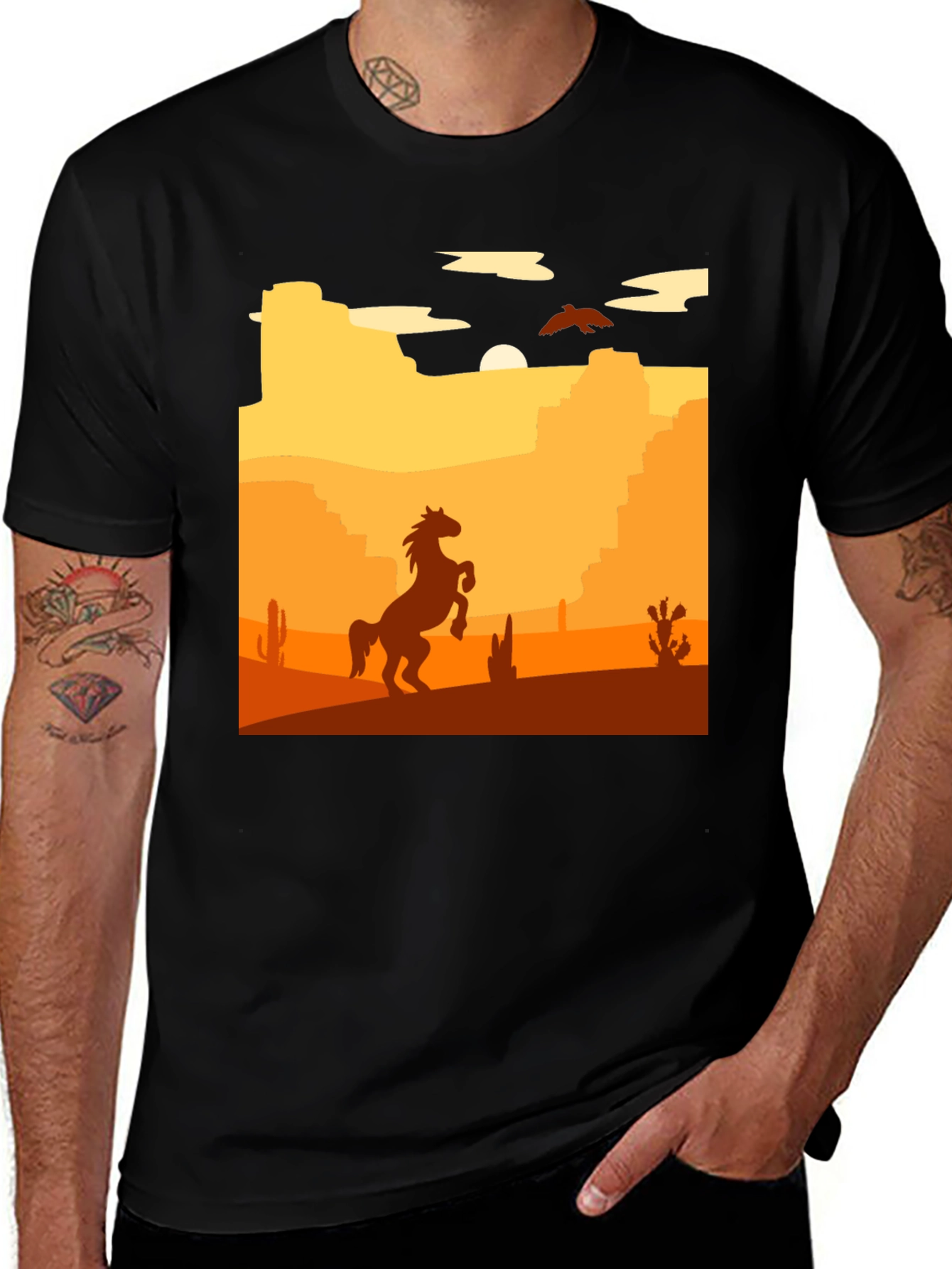 Variant 19 of Western Landscape Horse T-Shirt