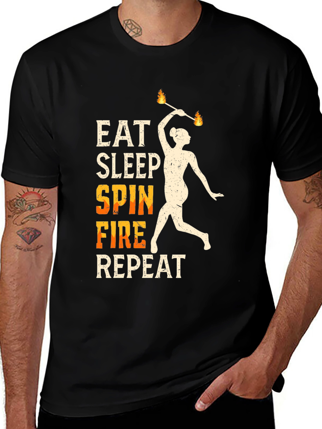 Variant 23 of Eat Sleep Spin Fire Repeat T-Shirt