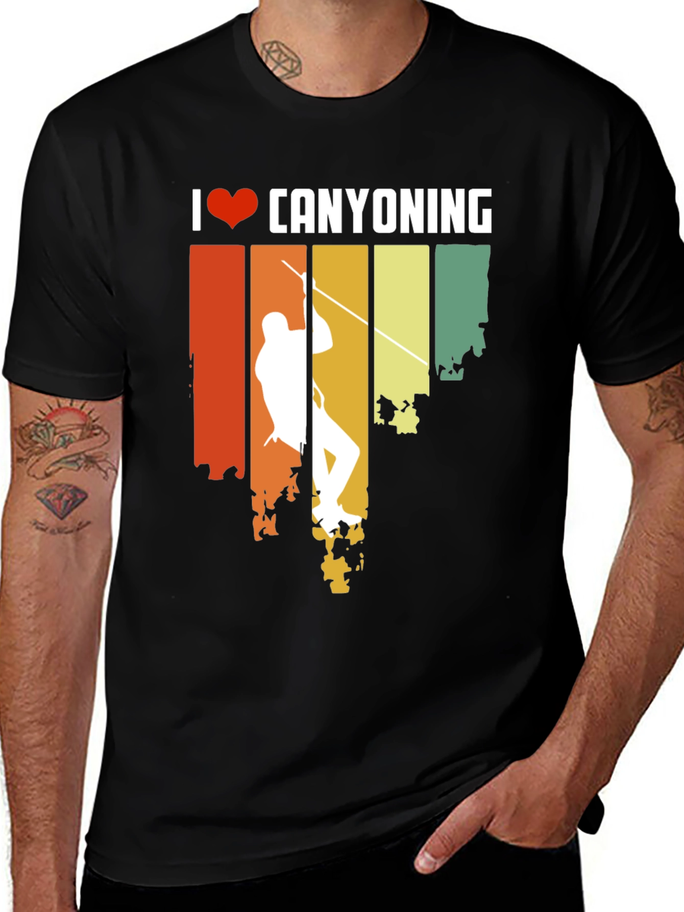 Variant 24 of I Heart Canyoning Retro Style Graphic T-Shirt