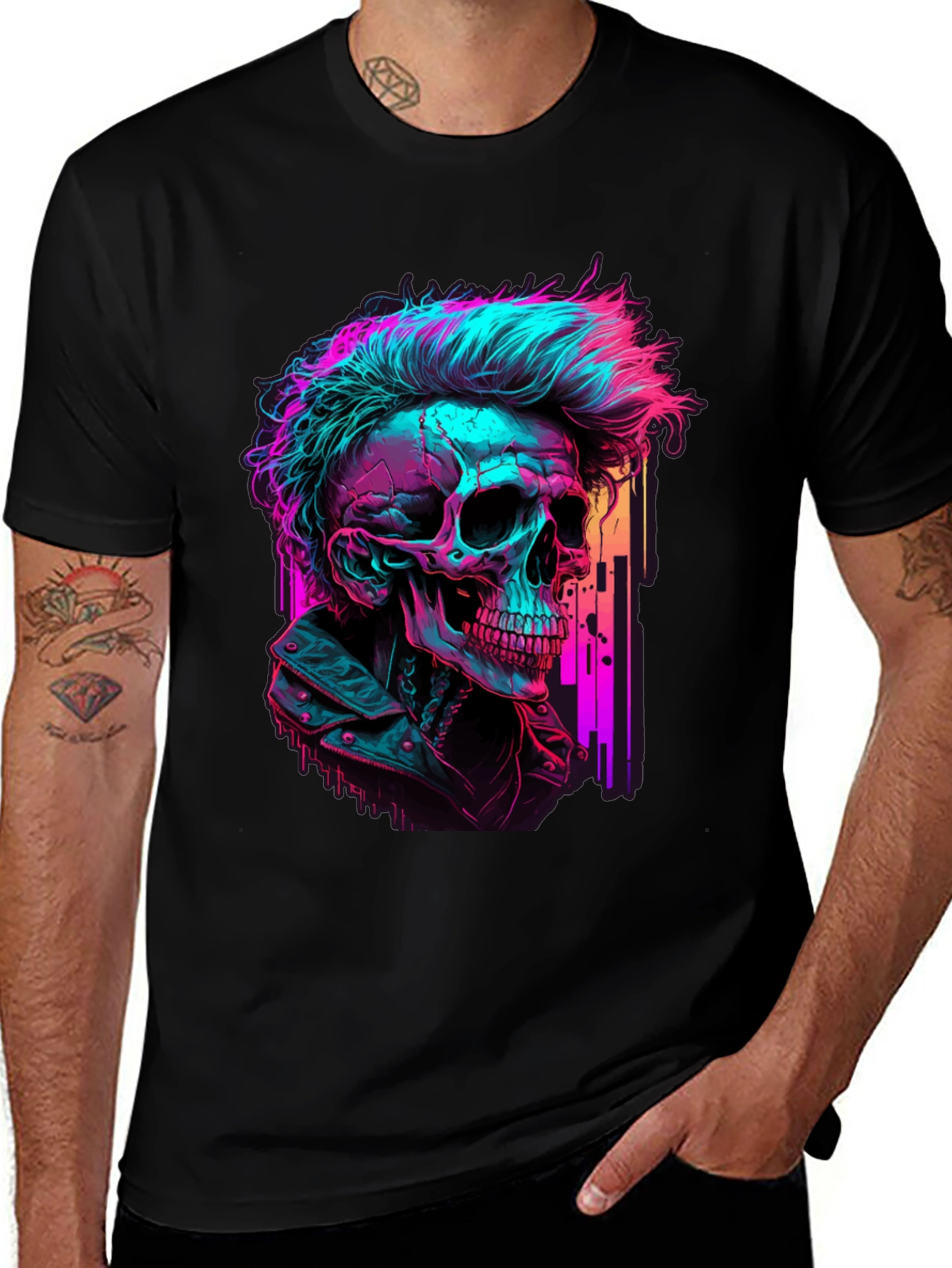 Variant 5 of Cyberpunk Skull T-Shirt - Edgy Graphic Tee