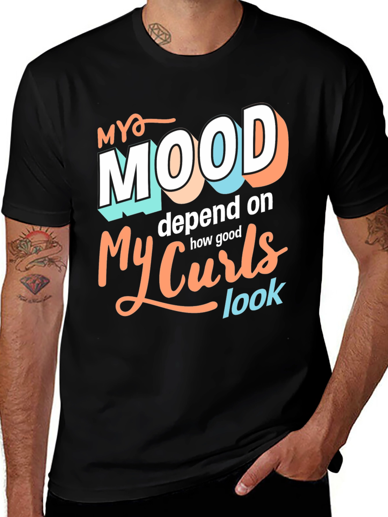 Variant 24 of My Mood Depends On My Curls Graphic Tee