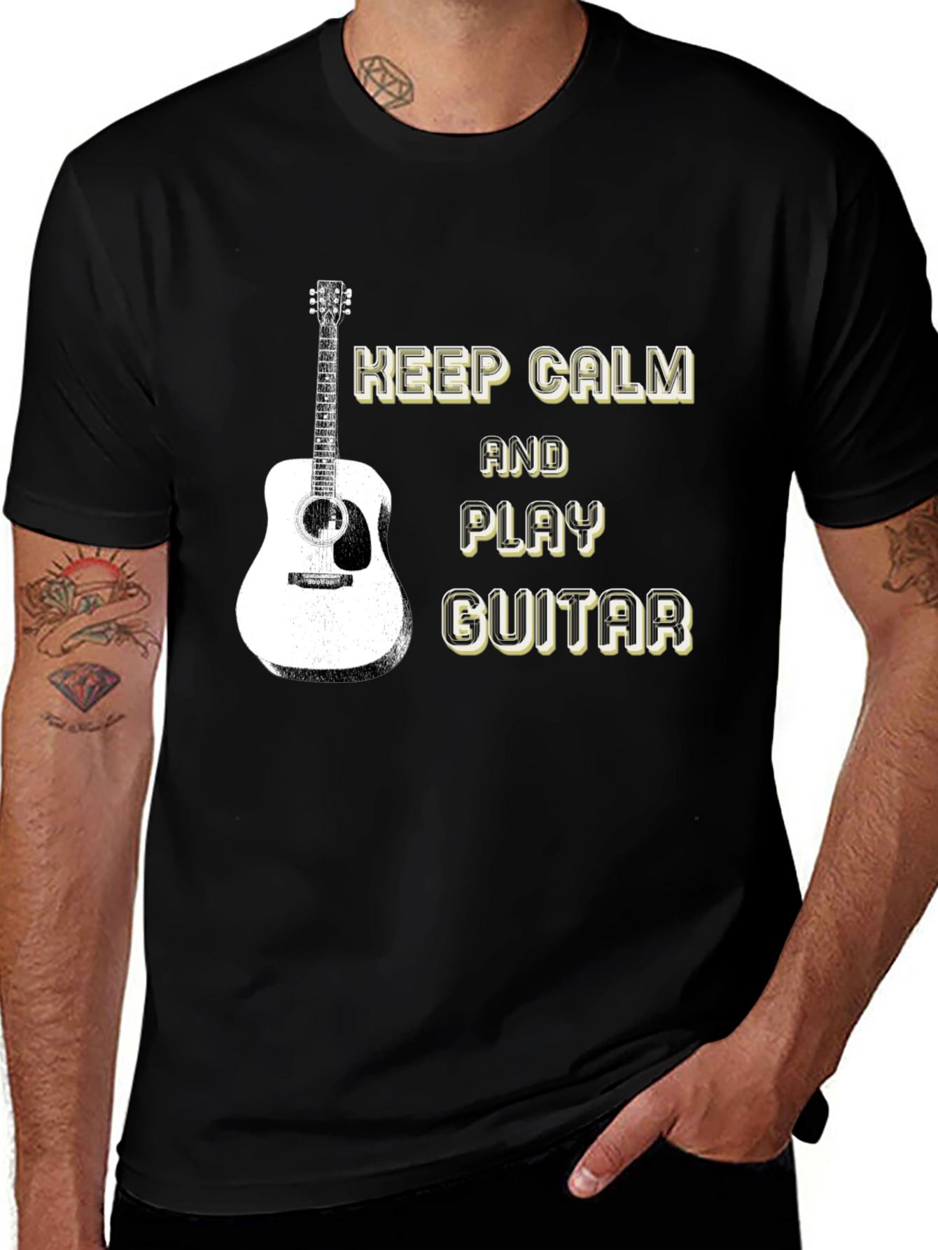 Variant 11 of Keep Calm and Play Guitar Graphic Tee
