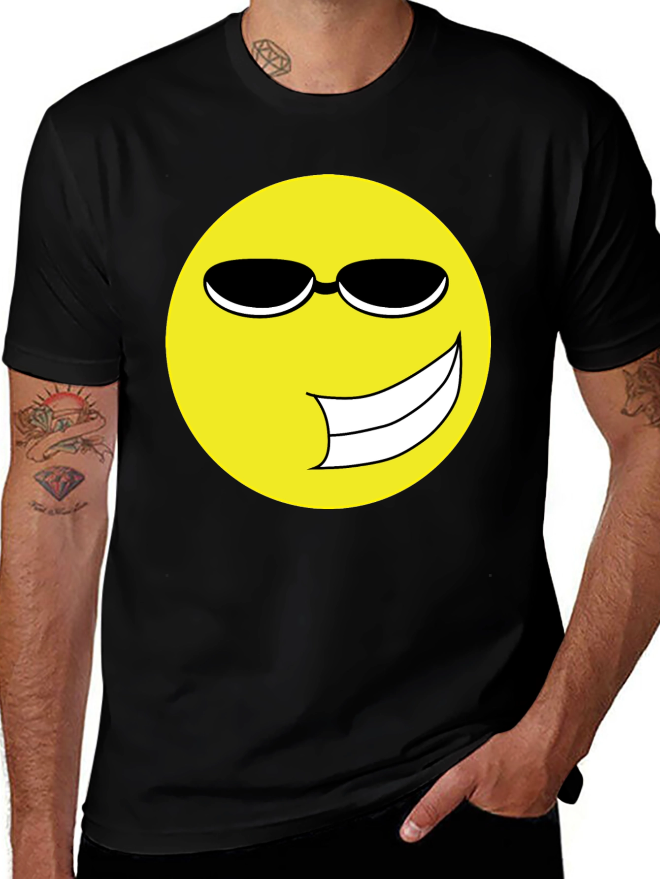 Variant 20 of Cool Emoji Graphic T-Shirt - Black