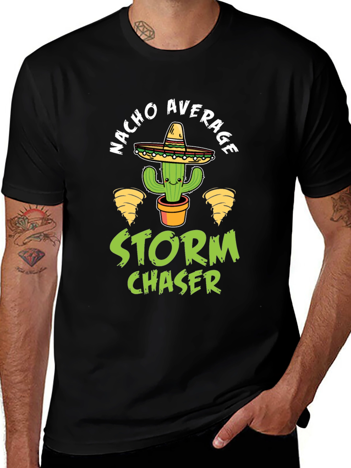 Black Nacho Average Storm Chaser T-Shirt main image