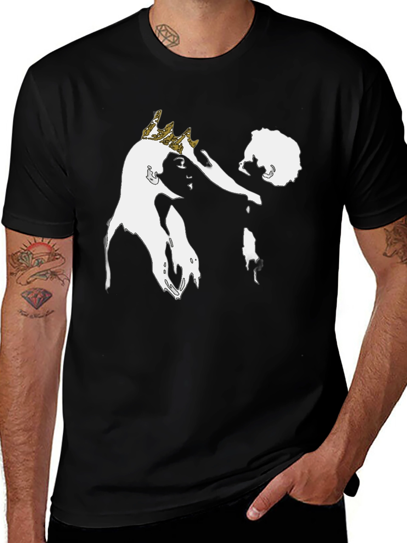 Variant 25 of King and Queen Graphic Tee - Black Cotton T-Shirt