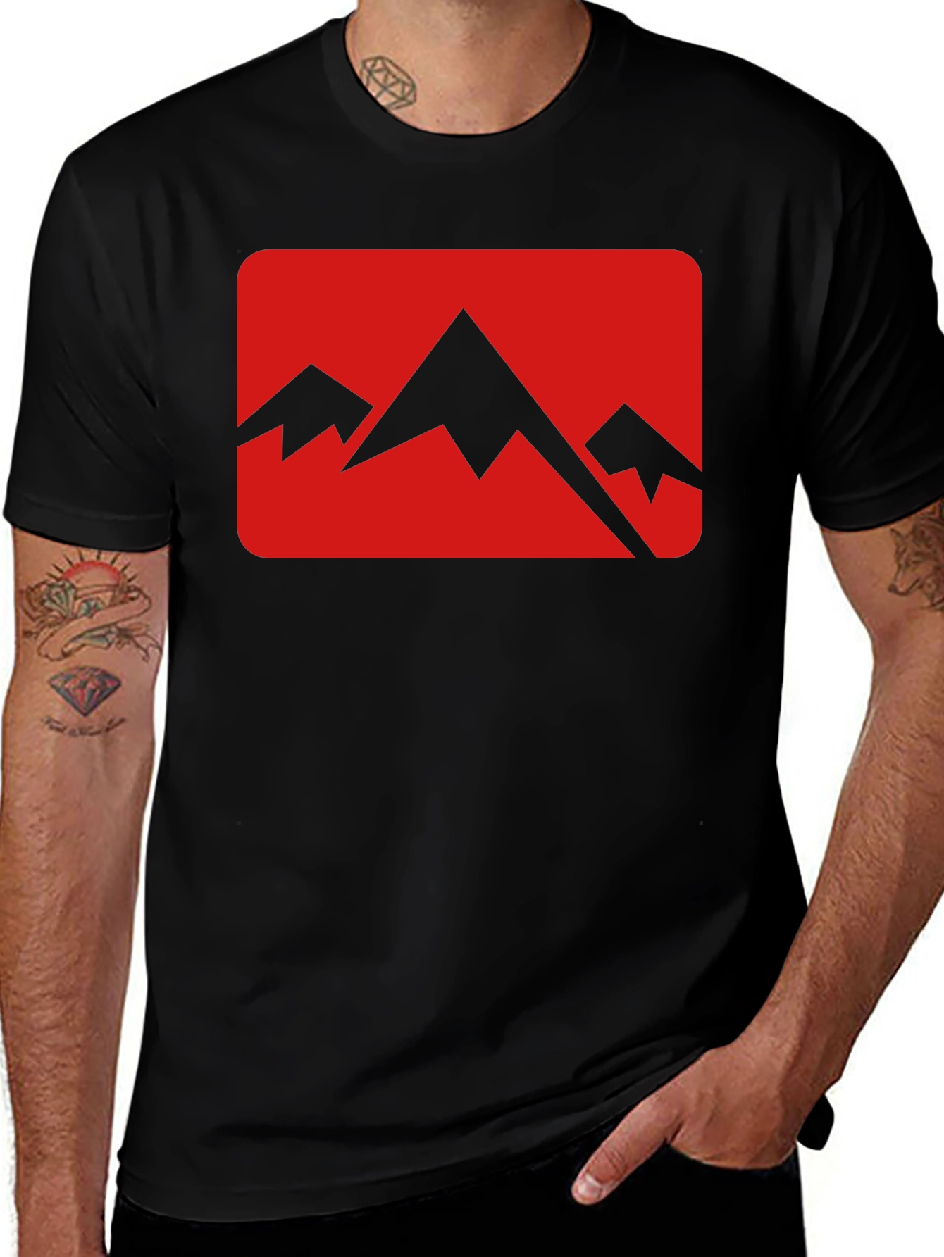 Variant 28 of Mountain Peak Graphic Tee - Black