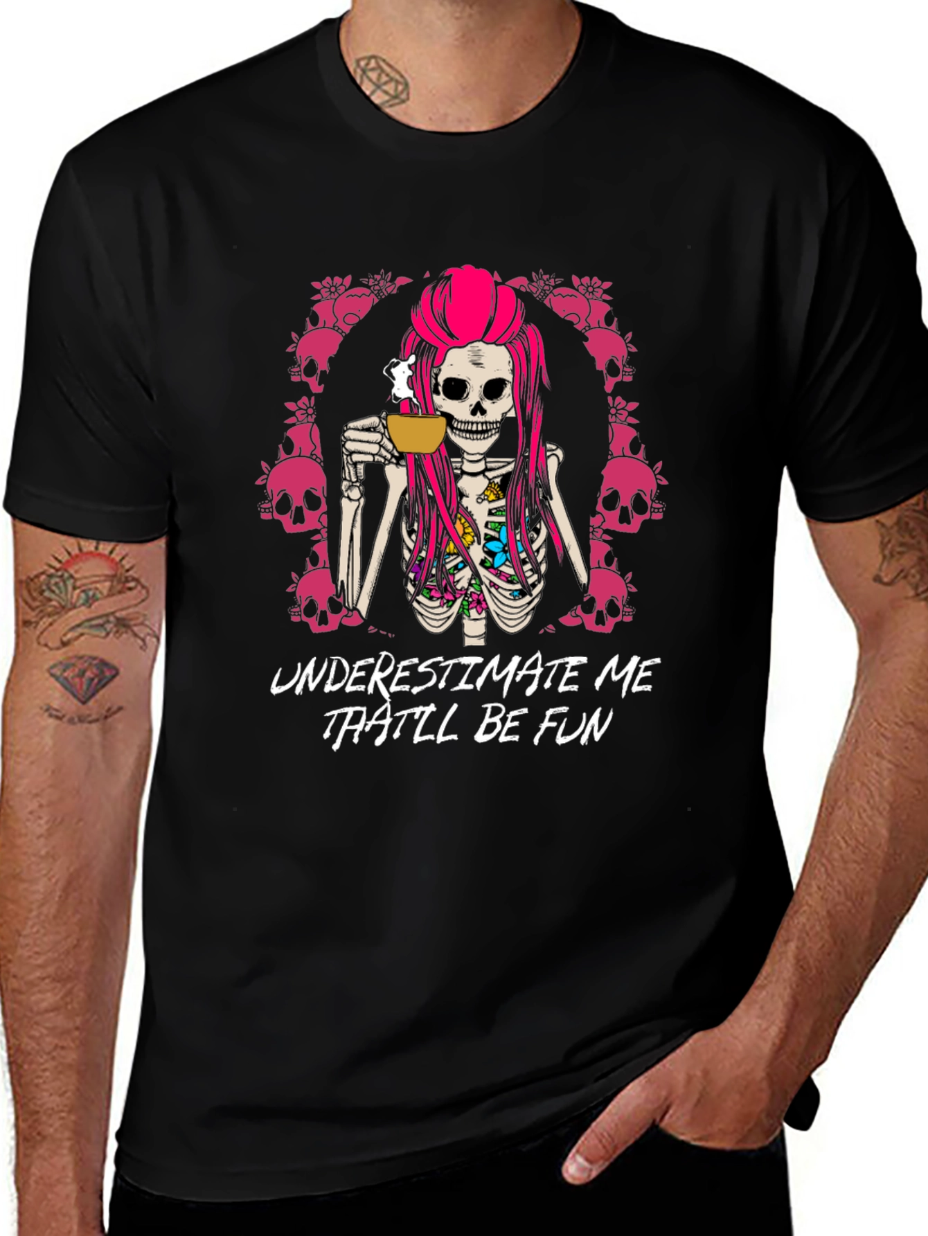 Variant 2 of Underestimate Me That'll Be Fun T-Shirt - Skull Coffee
