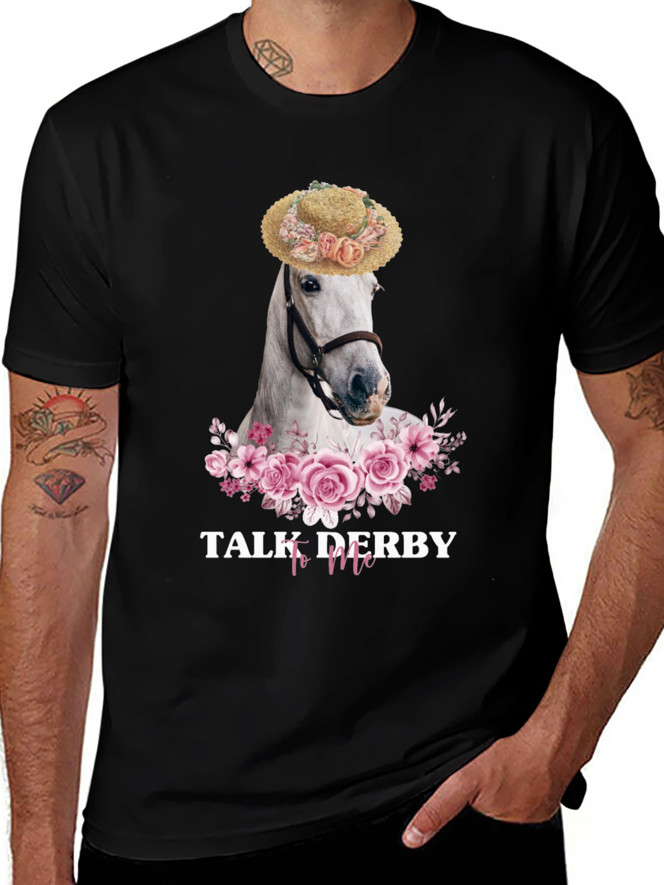 Variant 19 of Talk Derby To Me Horse Floral T-Shirt