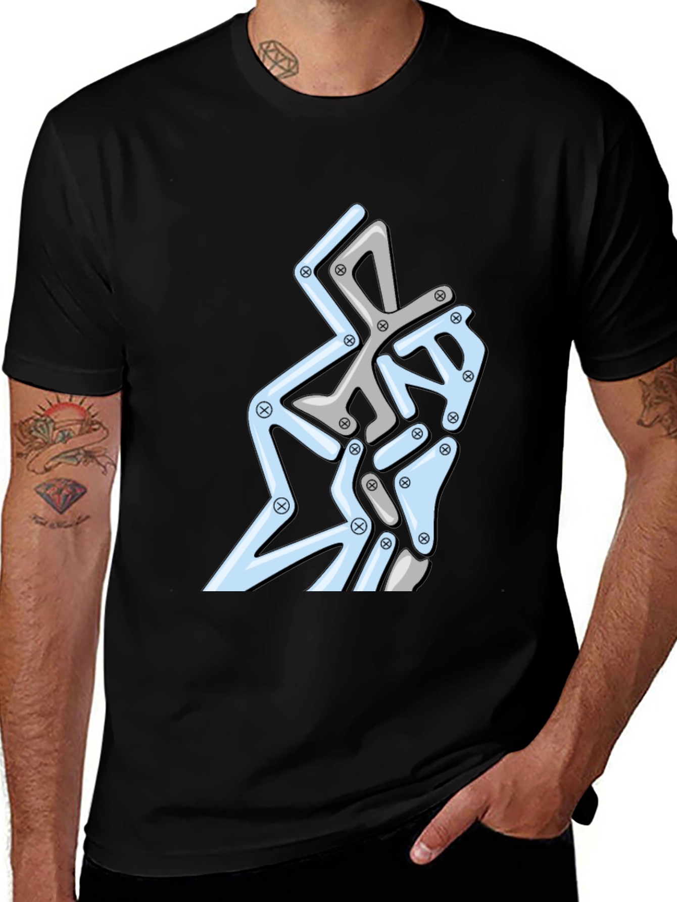 Variant 22 of Abstract Geometric Graphic Print Tee - Modern Design