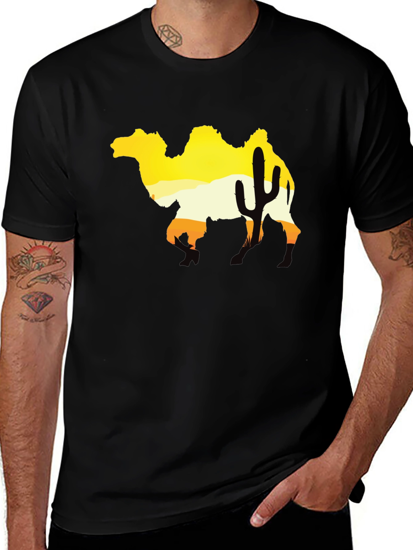 Variant 10 of Desert Camel Silhouette Graphic Tee
