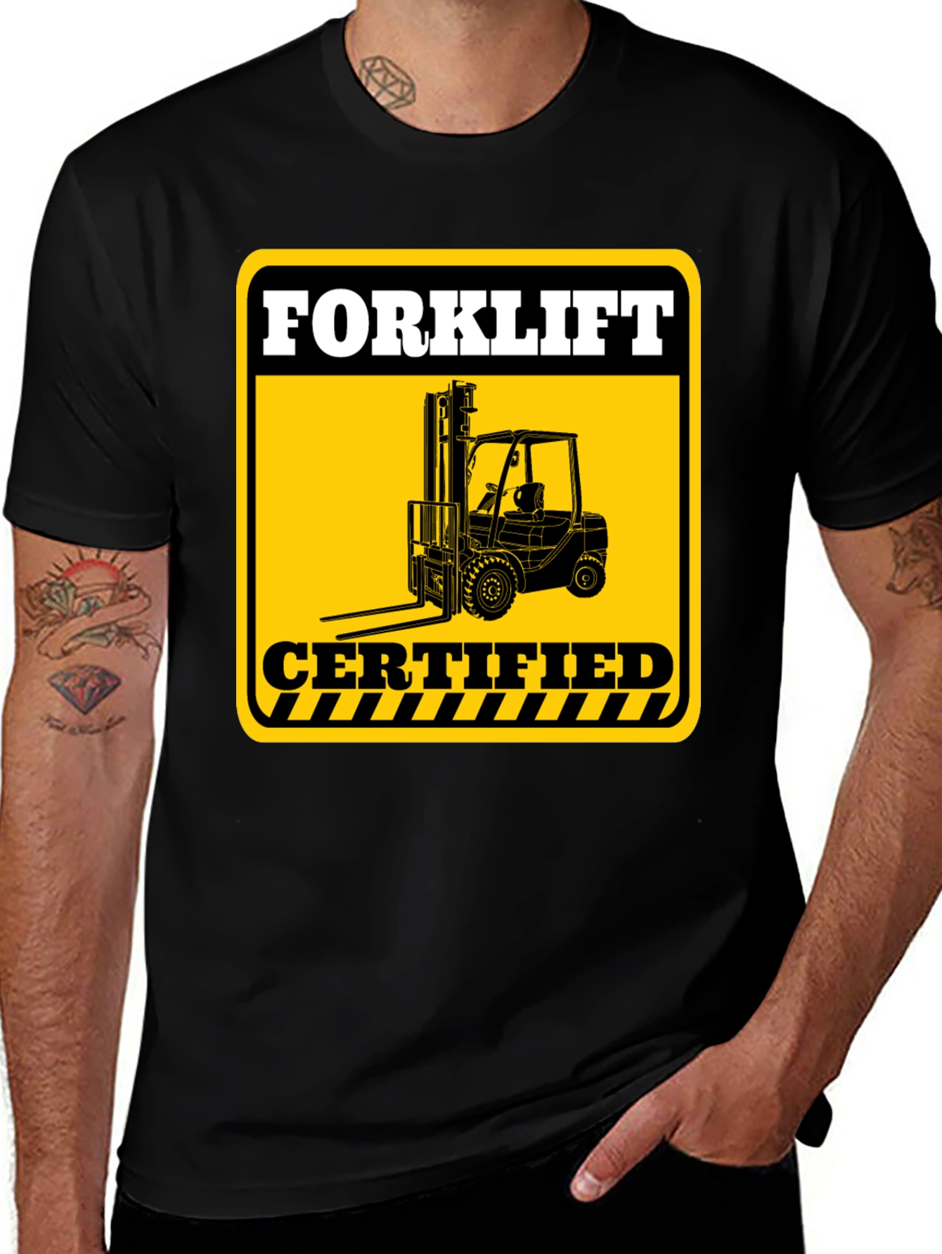 Forklift Certified T-Shirt - Black Cotton Tee