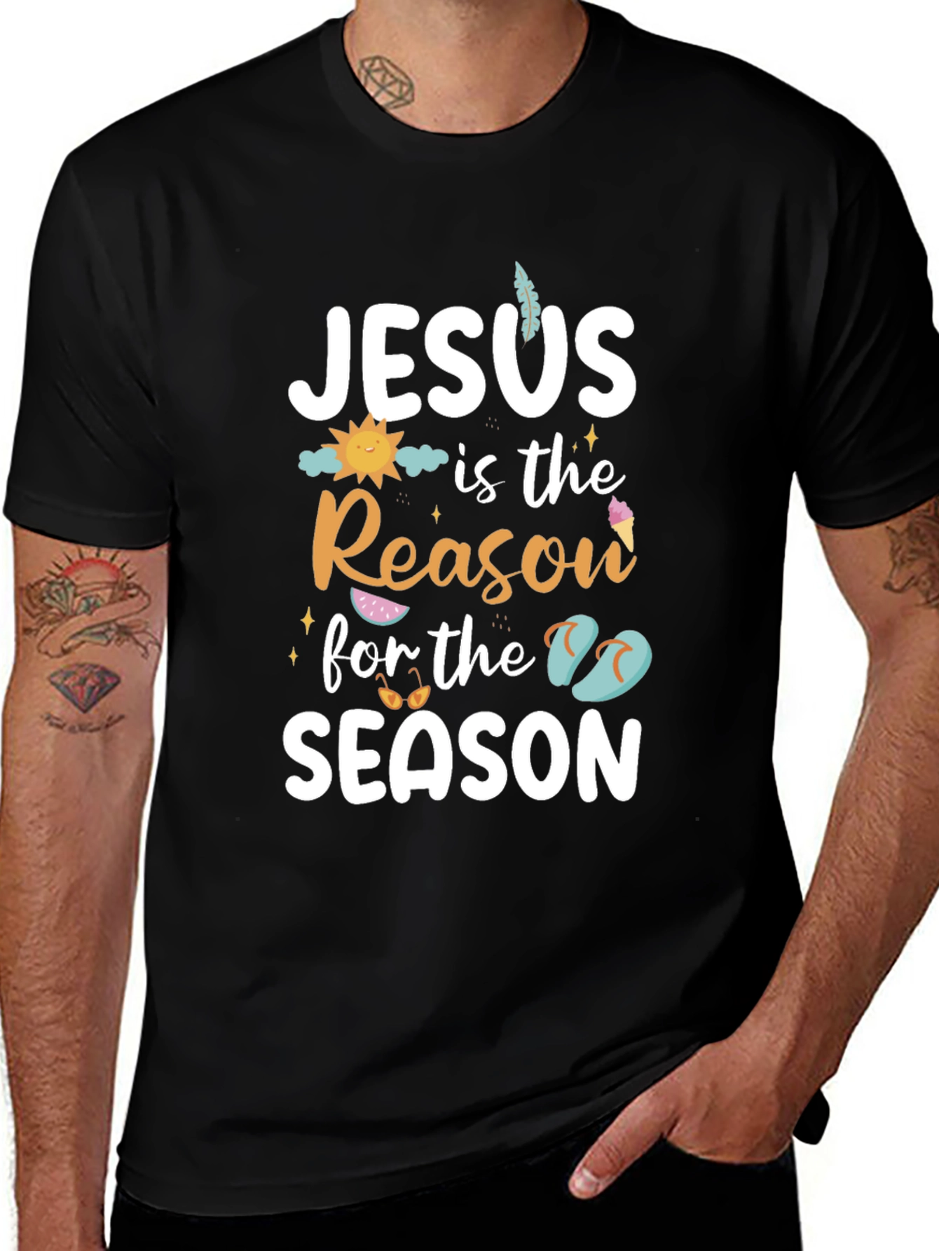 Variant 14 of Jesus is the Reason for the Season Graphic Tee