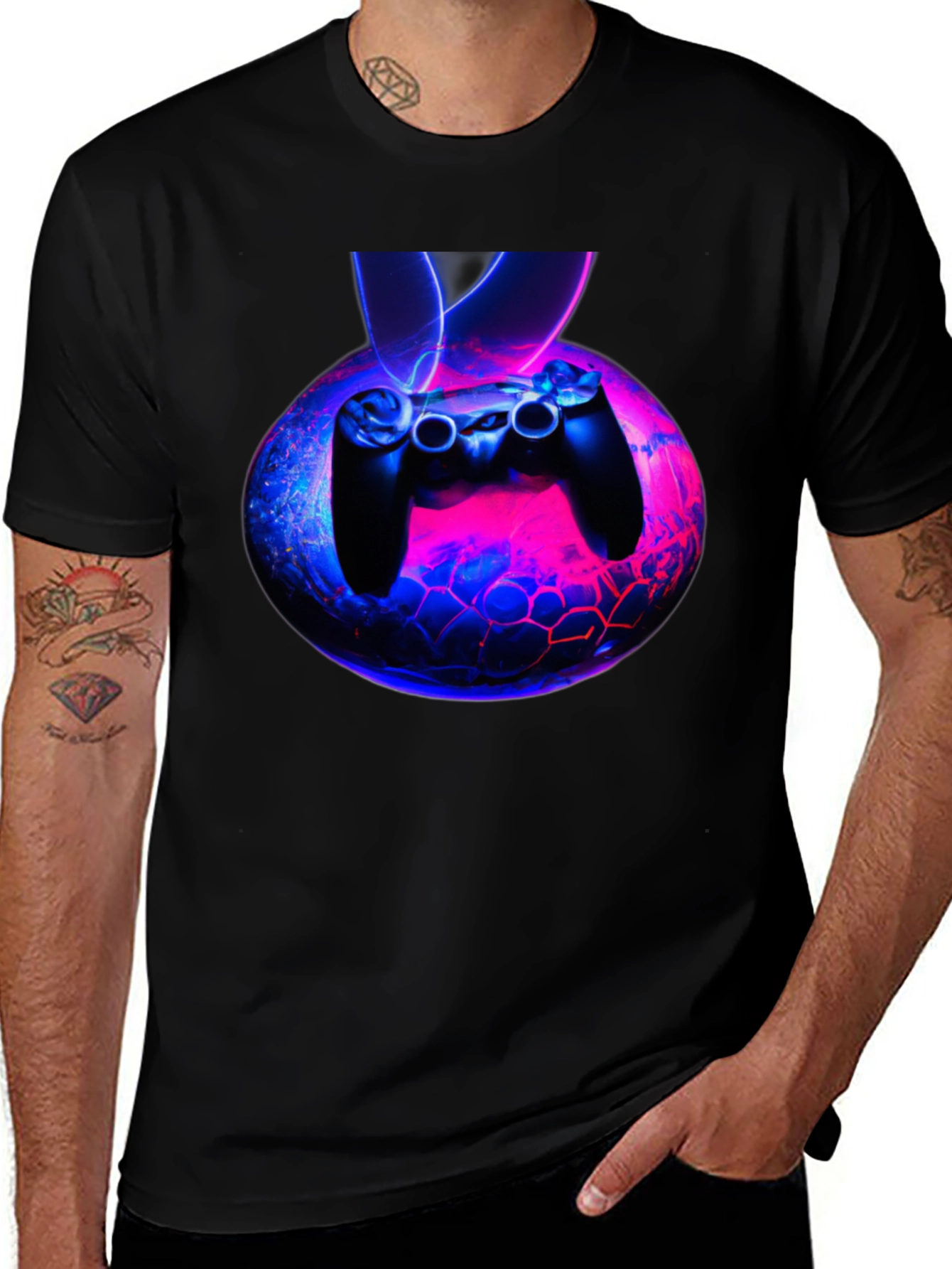 Gaming Controller Graphic Tee - Black