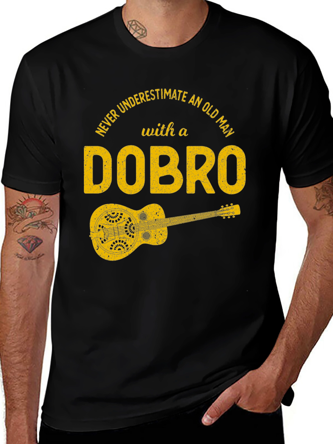 Dobro Old Man T-Shirt - Musician's Humor Tee