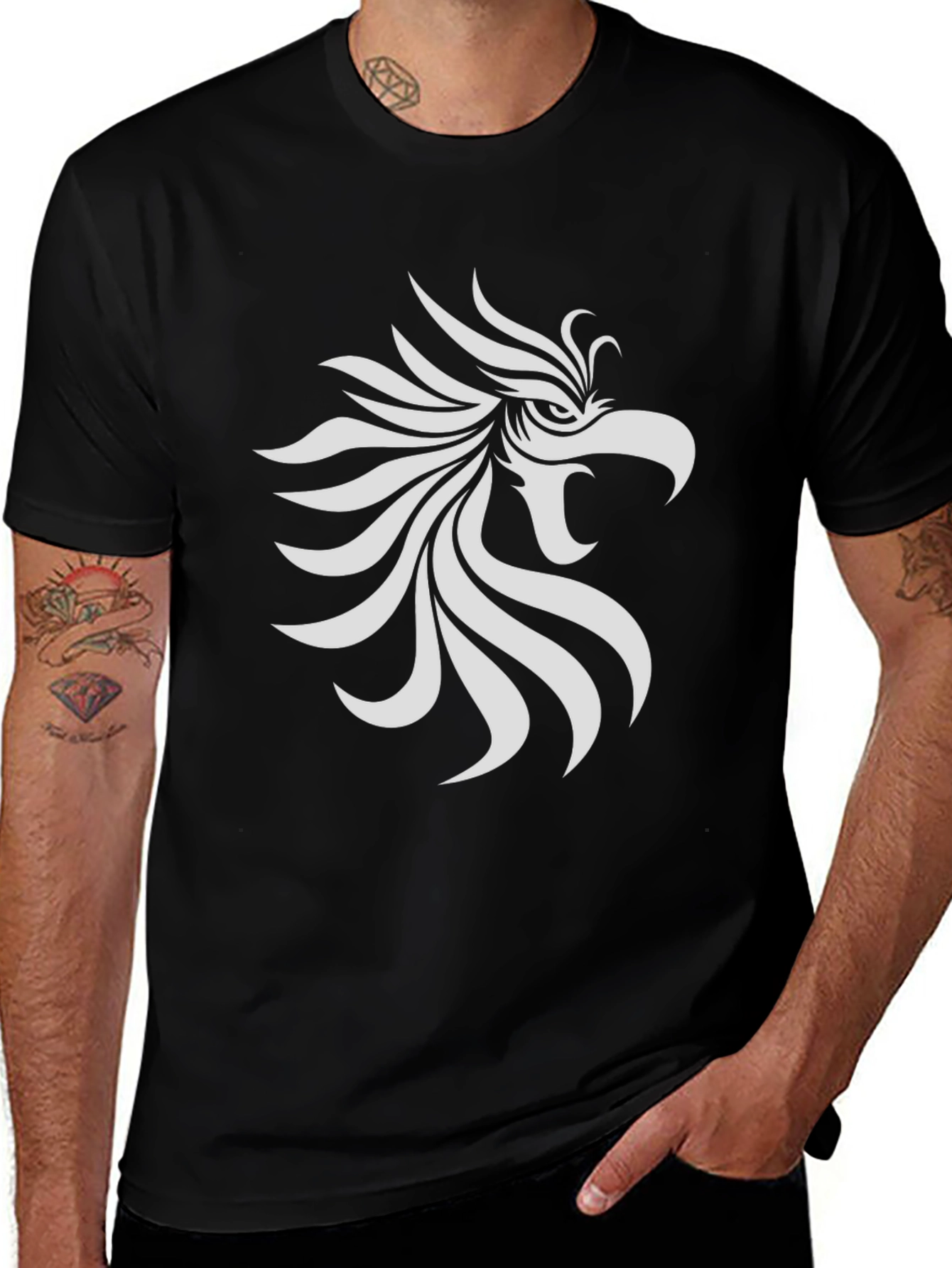 Variant 29 of Black Eagle Graphic Tee - Stylish Men's T-Shirt