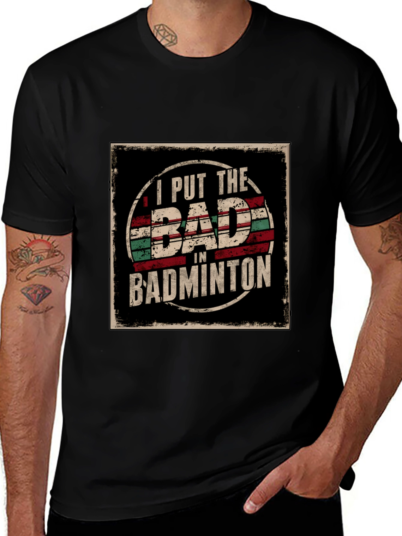 Variant 19 of Badminton T-Shirt: I Put the Bad in Badminton