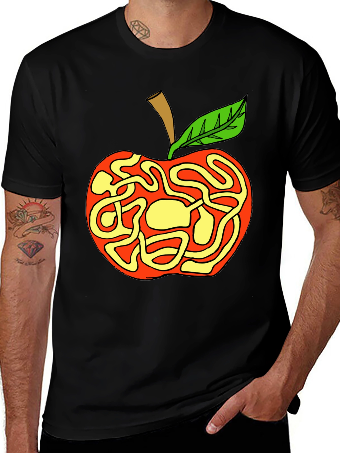 Variant 6 of Funky Apple Graphic Tee - Quirky Fruit Design