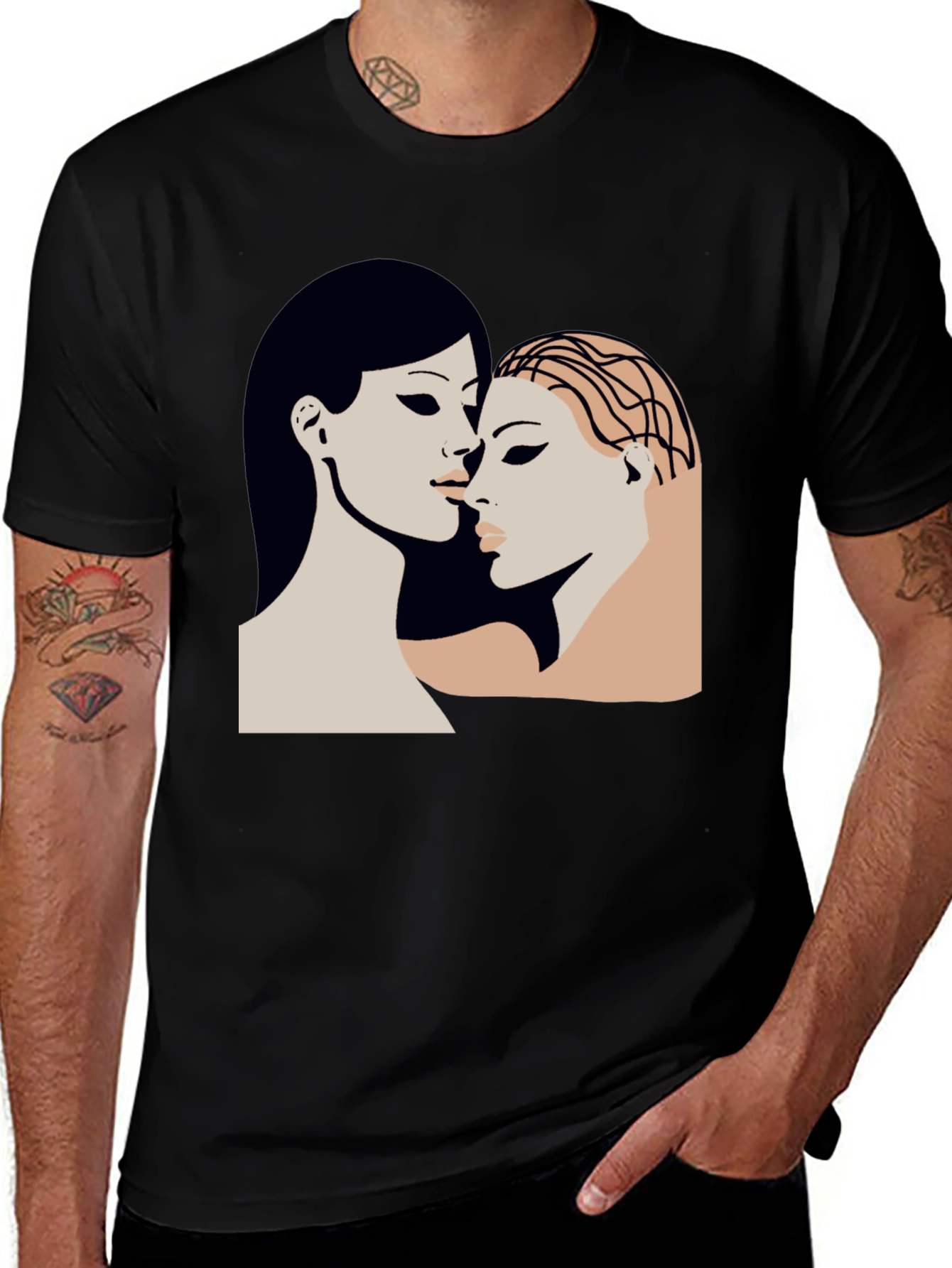 Variant 21 of Abstract Women Black T-Shirt