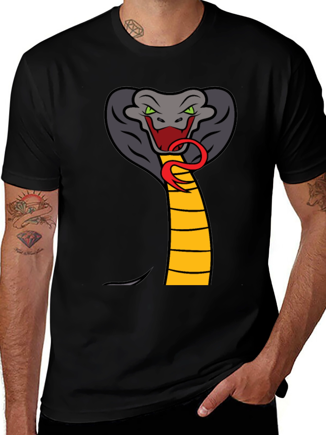 Variant 7 of Cobra Strike Graphic Tee - Cool Snake Design