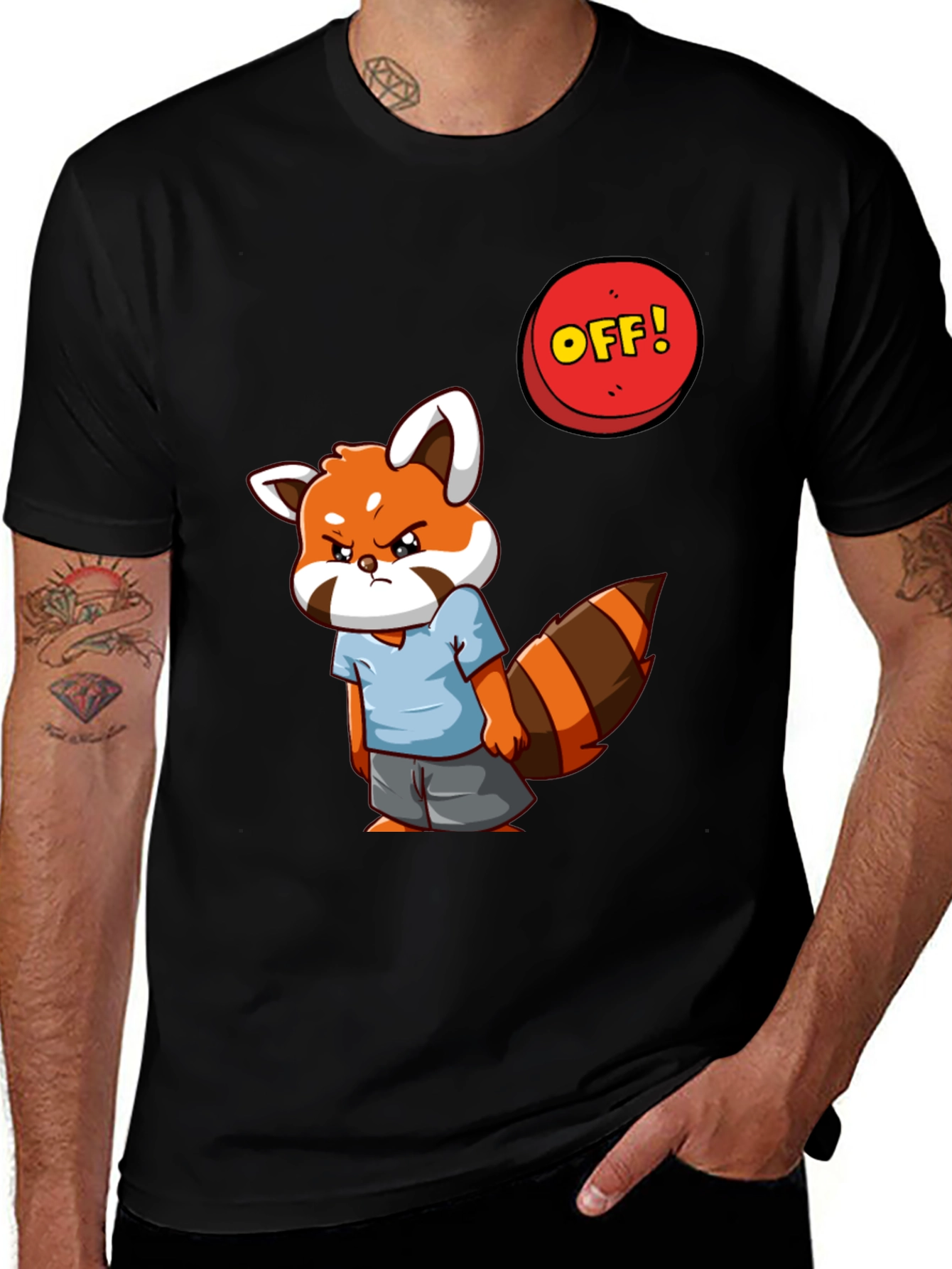 Grumpy Red Panda T-Shirt - Funny Cartoon Tee