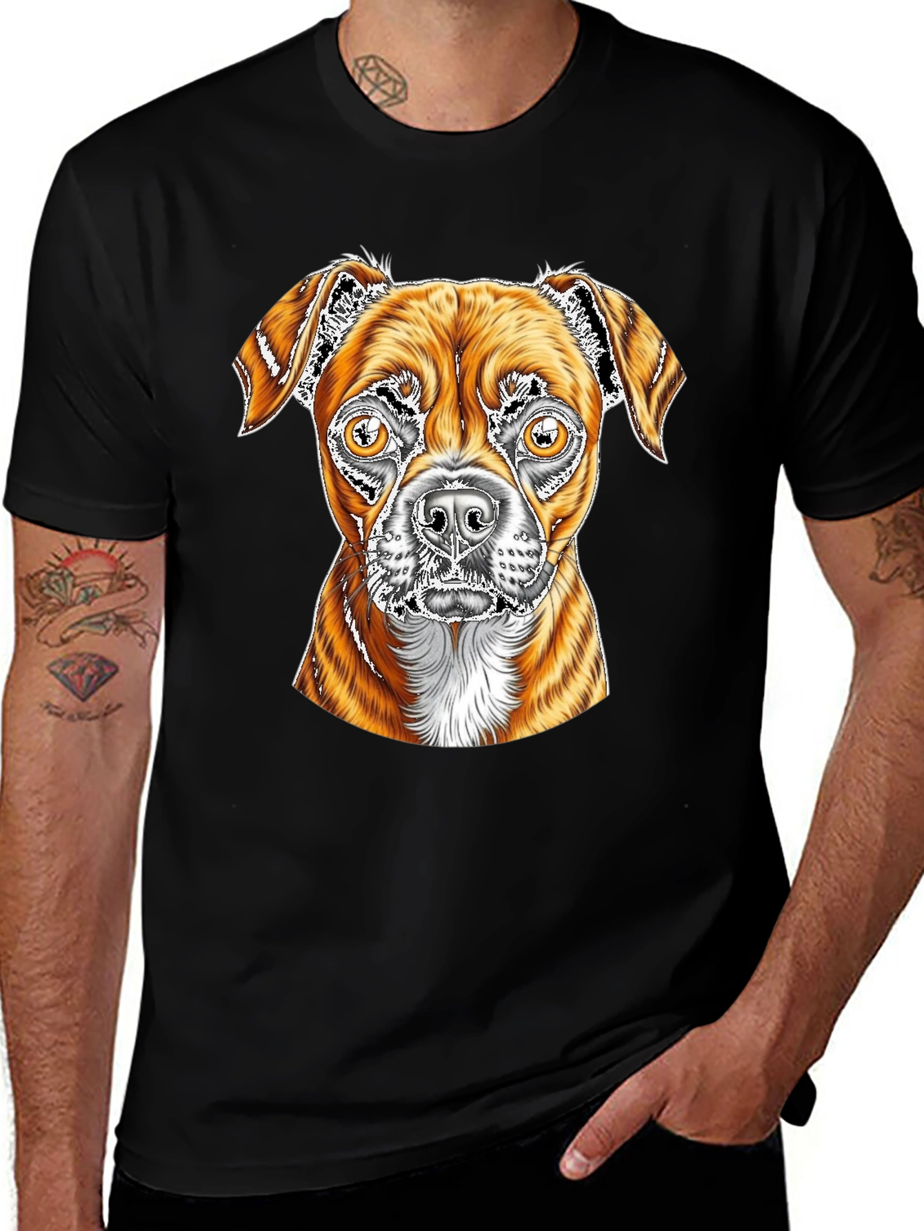 Variant 30 of Dog Graphic Black T-Shirt