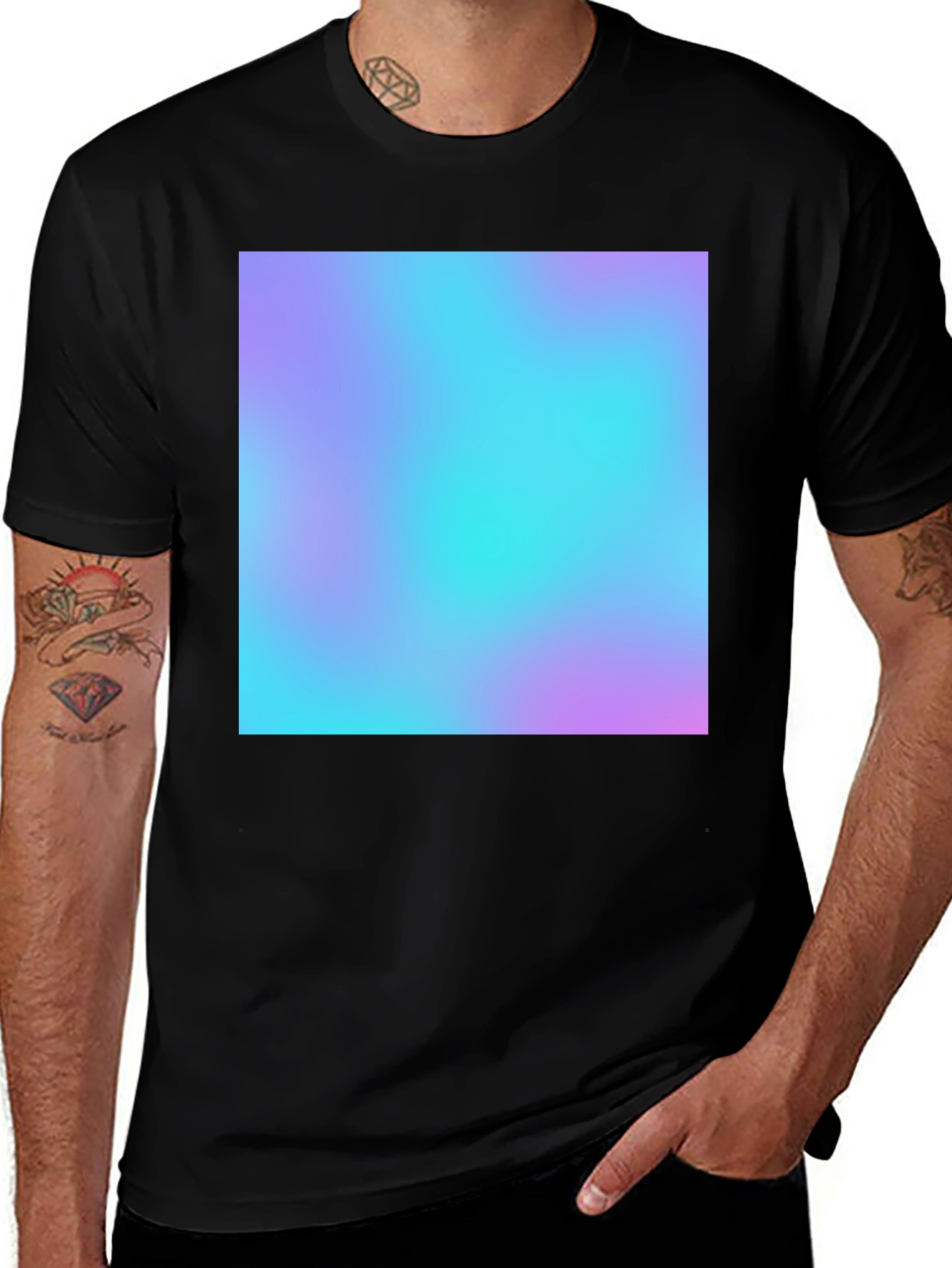 Variant 26 of Vaporwave Aesthetic T-Shirt - Black Cotton Blend