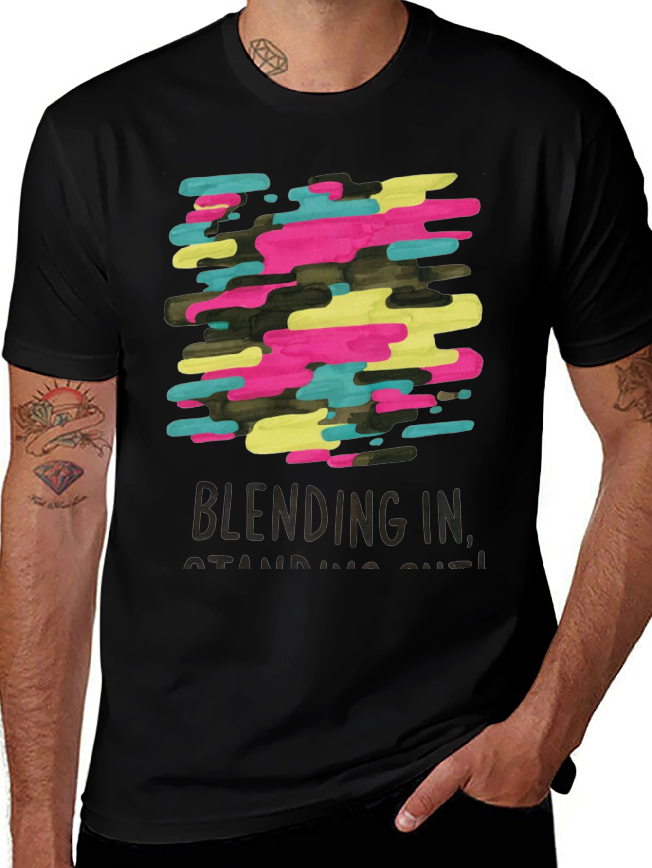 Variant 28 of Blended Camo Crew Neck T-Shirt