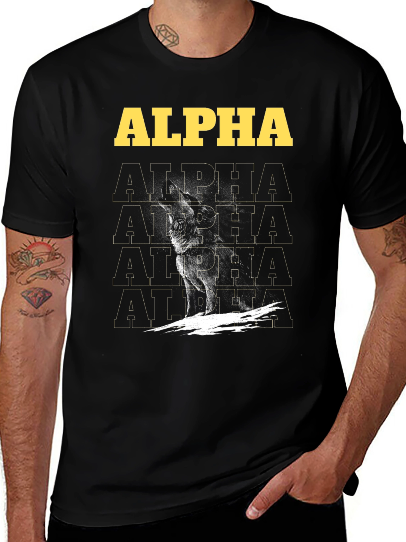 Variant 27 of Alpha Wolf Graphic Tee - Bold Statement Shirt