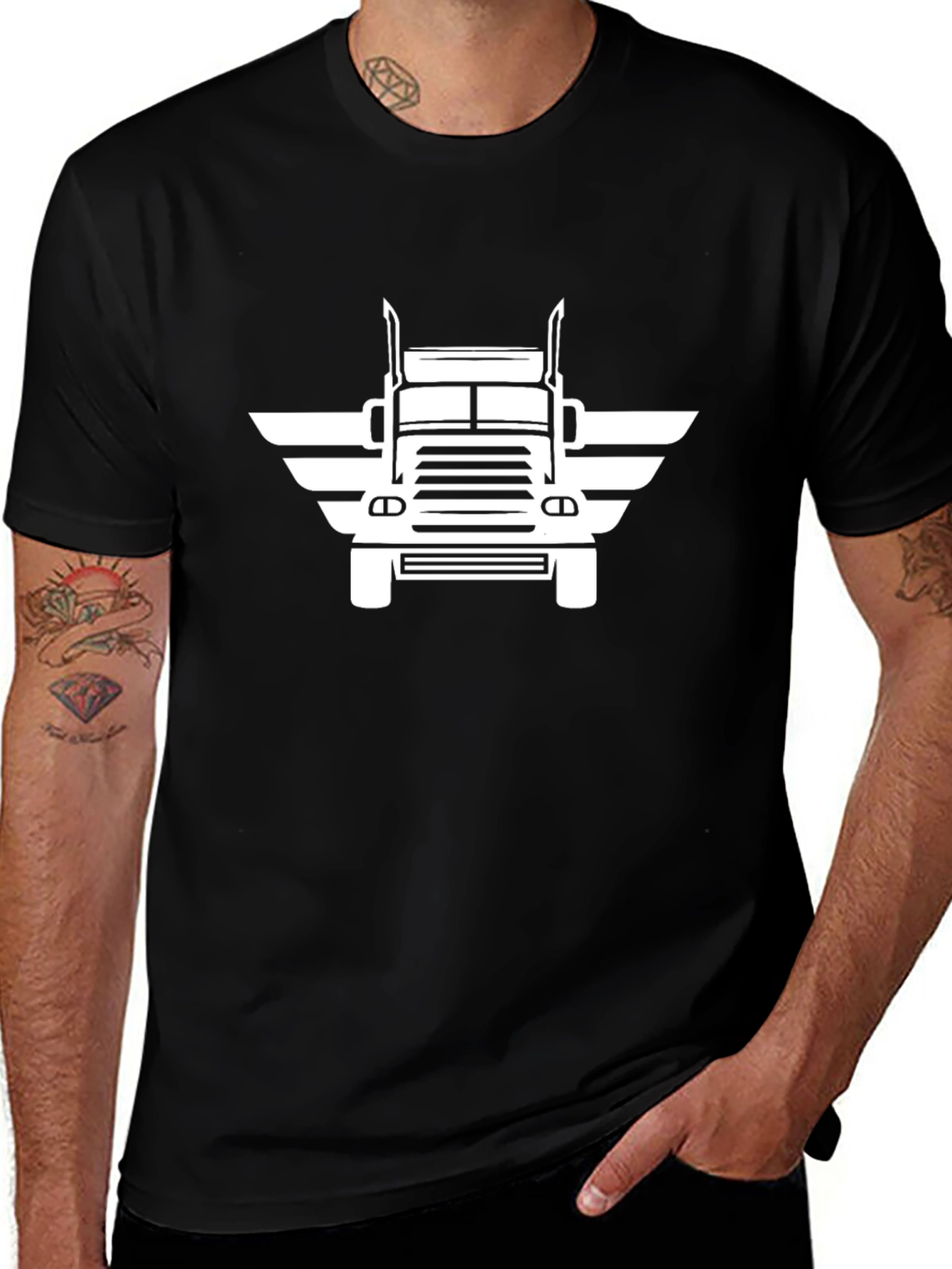 Variant 30 of Trucker Wings Graphic Tee - Black