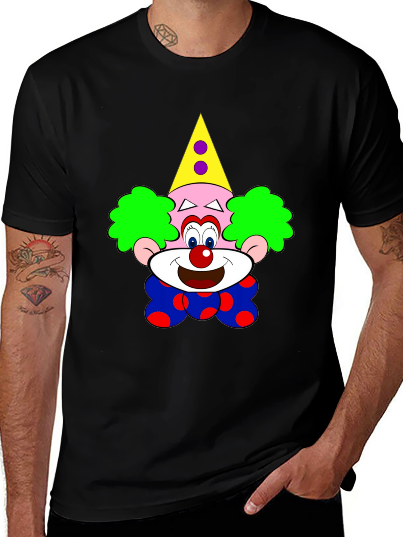 Variant 29 of Clown Graphic Black T-Shirt - Fun & Unique!
