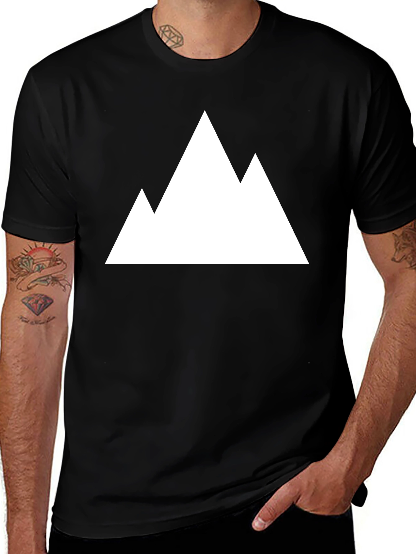 Variant 6 of Mountain Graphic Black T-Shirt