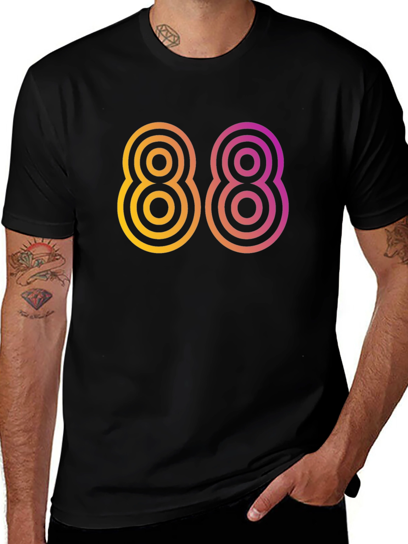 Variant 26 of Retro 88 Graphic Tee - Black Cotton Comfort