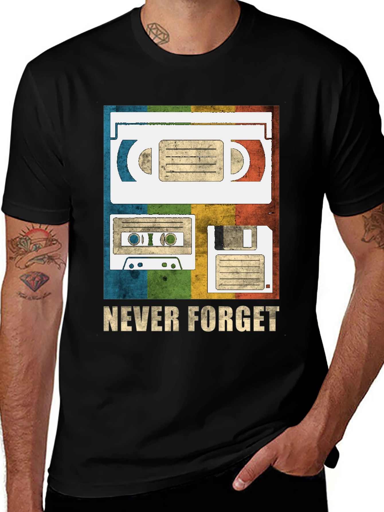 Vintage Media T-Shirt - Never Forget Retro Tech Tee